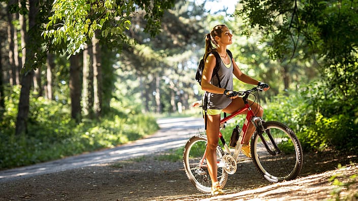 Woman on a bike